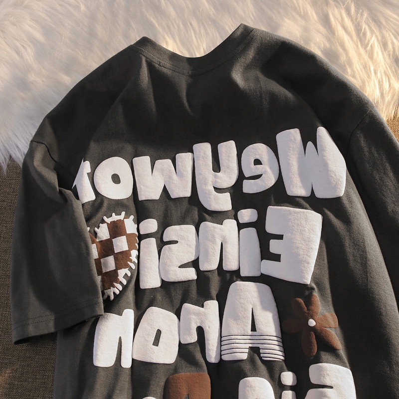 Áo Thun Tay Ngắn Dáng Rộng Phong Cách Hip Hop Âu Mỹ Thời Trang Mùa Hè Cho Cặp Đôi