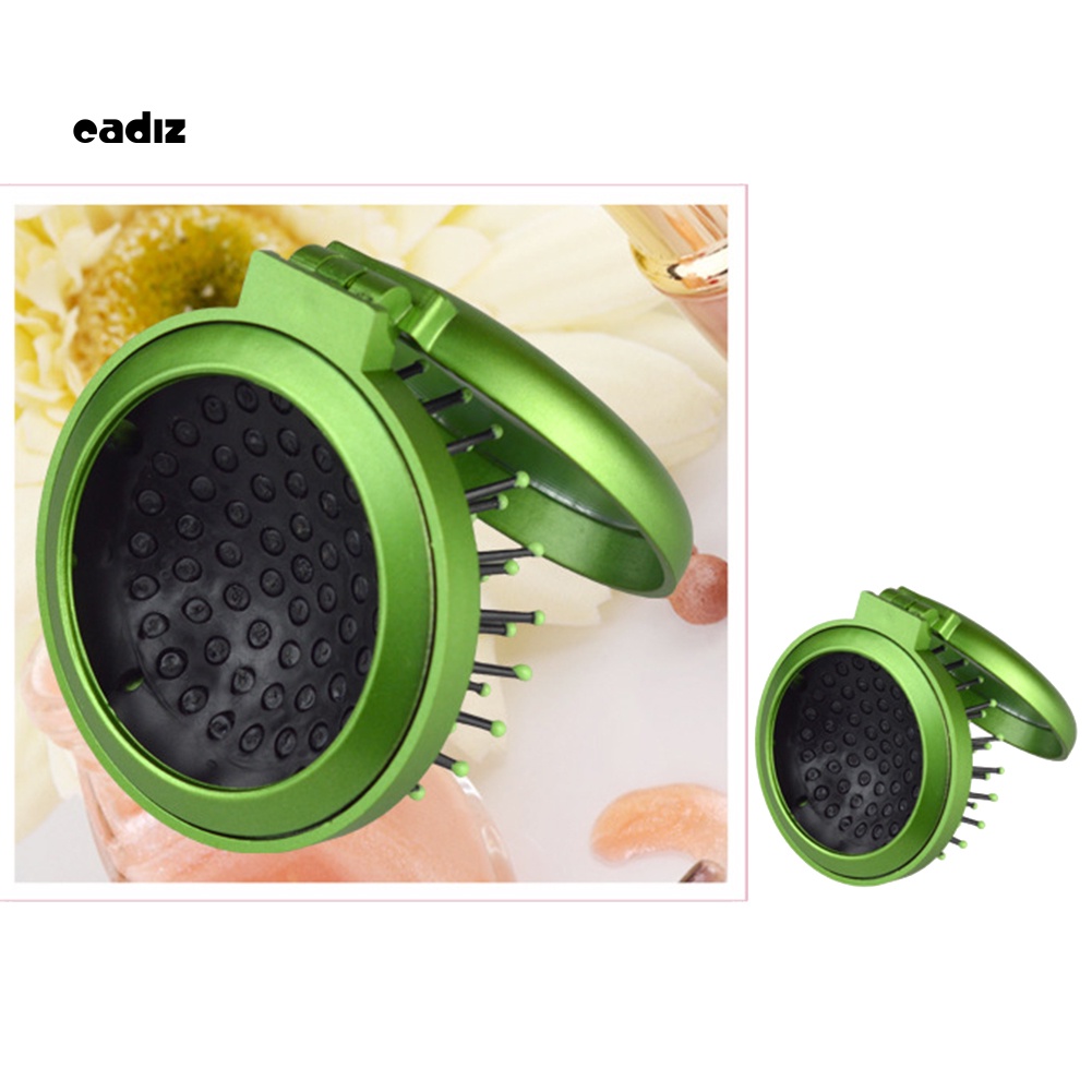 Lược Chải Tóc Mát Xa Da Đầu Thiết Kế Nhỏ Gọn Tích Hợp Gương Tiện Dụng