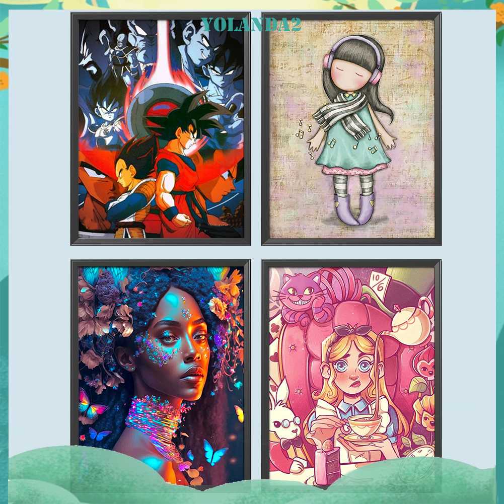 Bộ Tranh Đính Đá 5D Họa Tiết Hoạt Hình Độc Đáo DIY Dùng Trang Trí Nhà Cửa