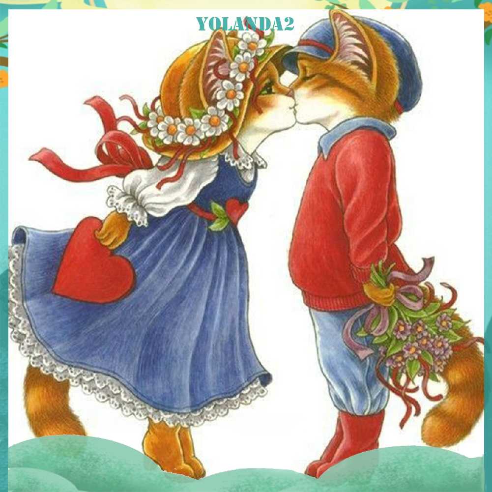 Tranh Đính Đá Kim Cương Toàn Bộ 5D DIY Hình Vẽ Mèo Trang Trí Nhà Cửa