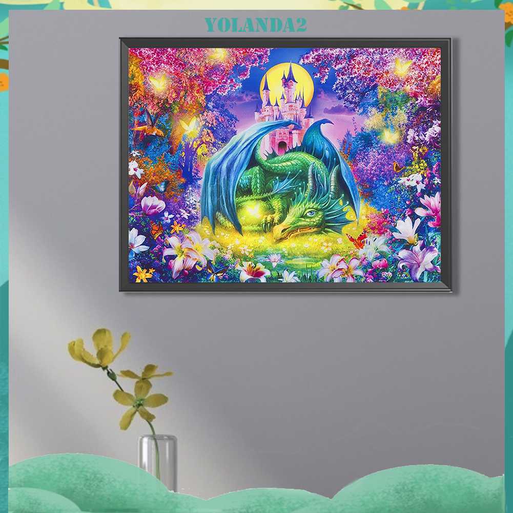 Tranh Đính Đá Kim Cương Toàn Bộ 5D DIY Hình Vẽ Khủng Long