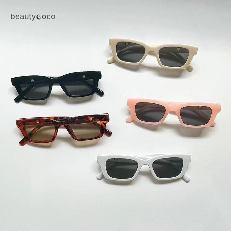 Beautycoco🍊Kính mát vuông màu trơn chống tia UV400 thời trang Hàn Quốc cho bé