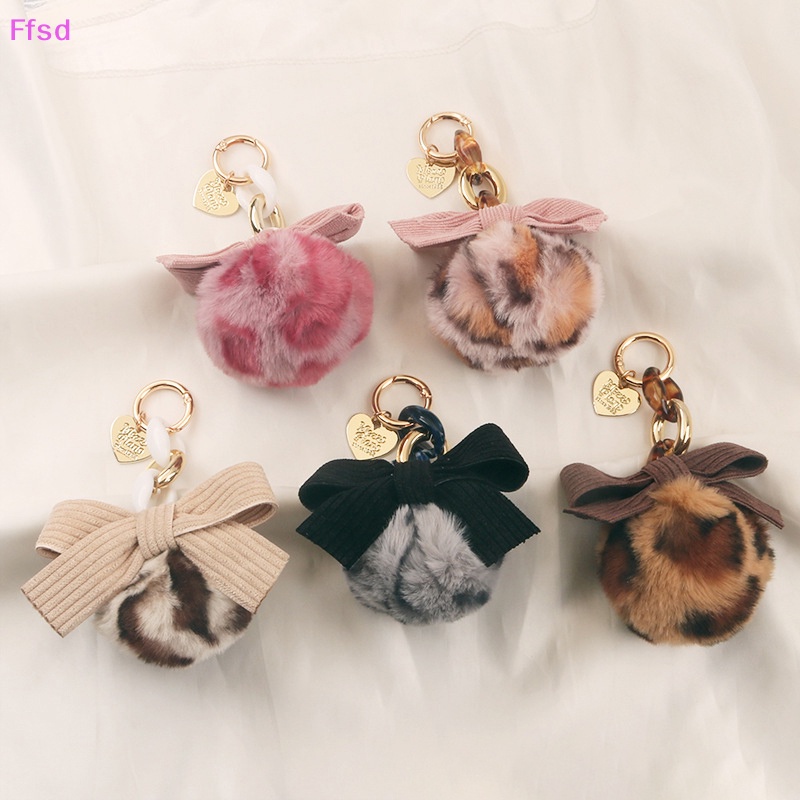 {Ffsd} Móc Khóa Banh Lông Xù Thắt Nơ Nhiều Màu Sắc Phụ Kiện Móc Khóa Túi Xách * Bán Chạy