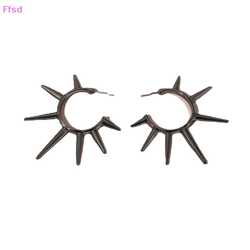 {Ffsd} Bông Tai Dạng Vòng Đính Đinh Tán Kim Loại Hình Nón Phong Cách Âu Mỹ Cá Tính Thời Trang Punk Hip Hop Punk Trang Sức Cho Nữ