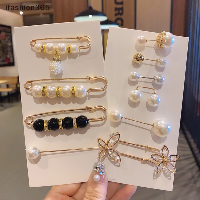 Set 4 / 6 Ghim Cài Áo / Chân Váy Đính Đá / Ngọc Trai Thời Trang Diy Cho Nữ