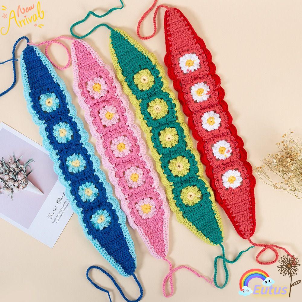 Băng Đô Cài Tóc Đan Móc Họa Tiết Hoa Sáng Tạo Có Thể Điều Chỉnh