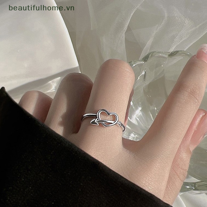 [beautifulhome] Nhẫn Cưới Hình Mũi Tên Tình Yêu Lãng Mạn Màu Bạc Tinh Tế Kích Thước Miễn Phí Cho Nữ Giới Anillos Bijoux [beauty]