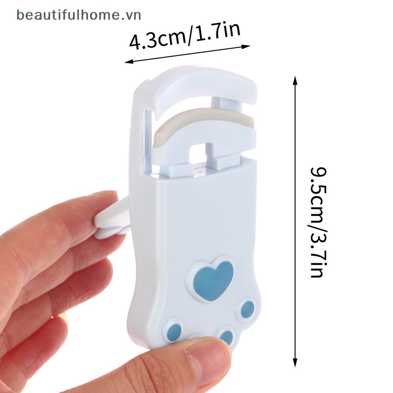 1 Bộ Dụng Cụ Uốn Cong Lông Mi Mini Bằng Nhựa Hình Chân Mèo Dễ Thương