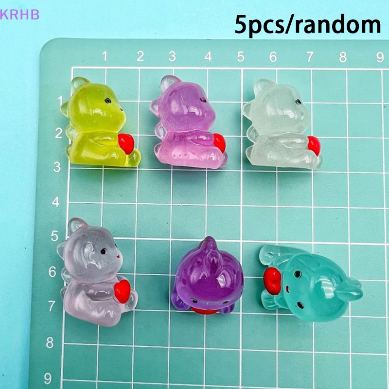 Krhb Set 5 Tượng Nhỏ Phát Sáng Trong Bóng Tối Trang Trí Tiểu Cảnh Craf Mới