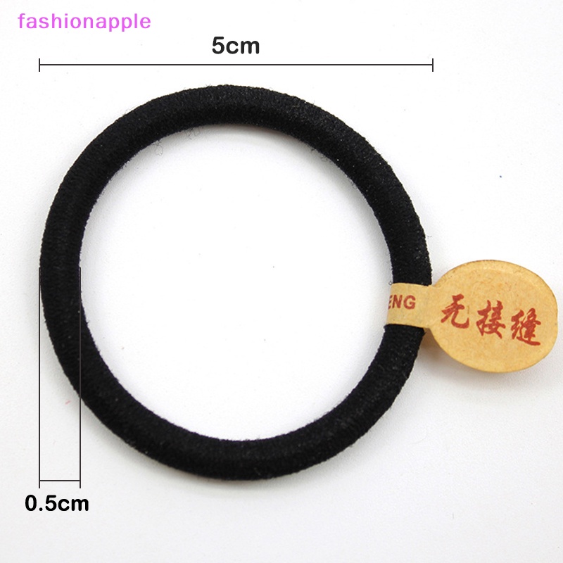 Set 10 Dây Buộc Tóc Cao Su Co Giãn Màu Đen Đơn Giản