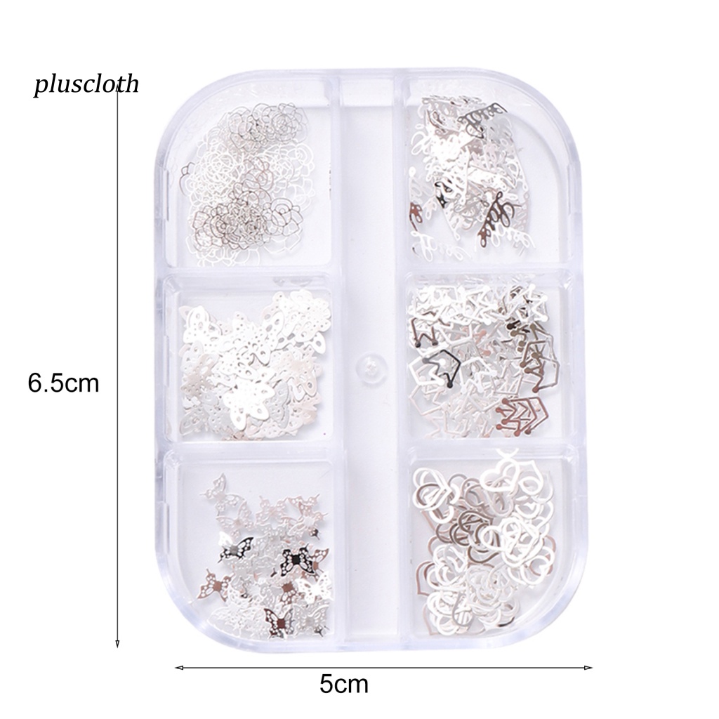 Hộp 50 Hạt Kim Sa Hình Hoa Bướm Vương Miện 3D Tự Trang Trí Móng Tay