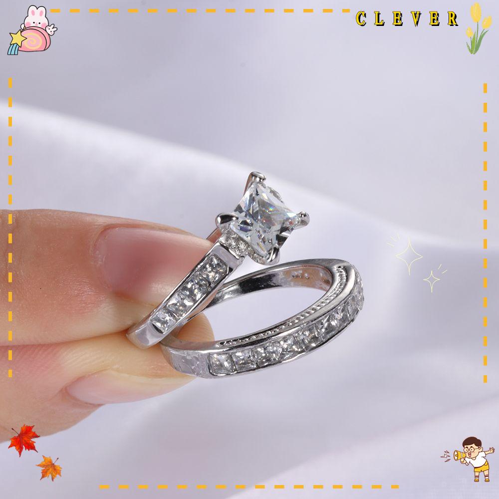 Nhẫn Cưới Thiết Kế Mới 2 Trong 1 Cao Cấp Thời Trang Dành Cho Nữ