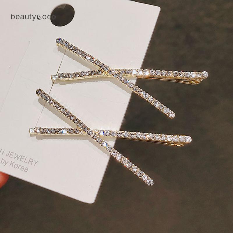 beautycoco🍊Kẹp tóc nữ đính đá hình chữ X đính phụ kiện tóc