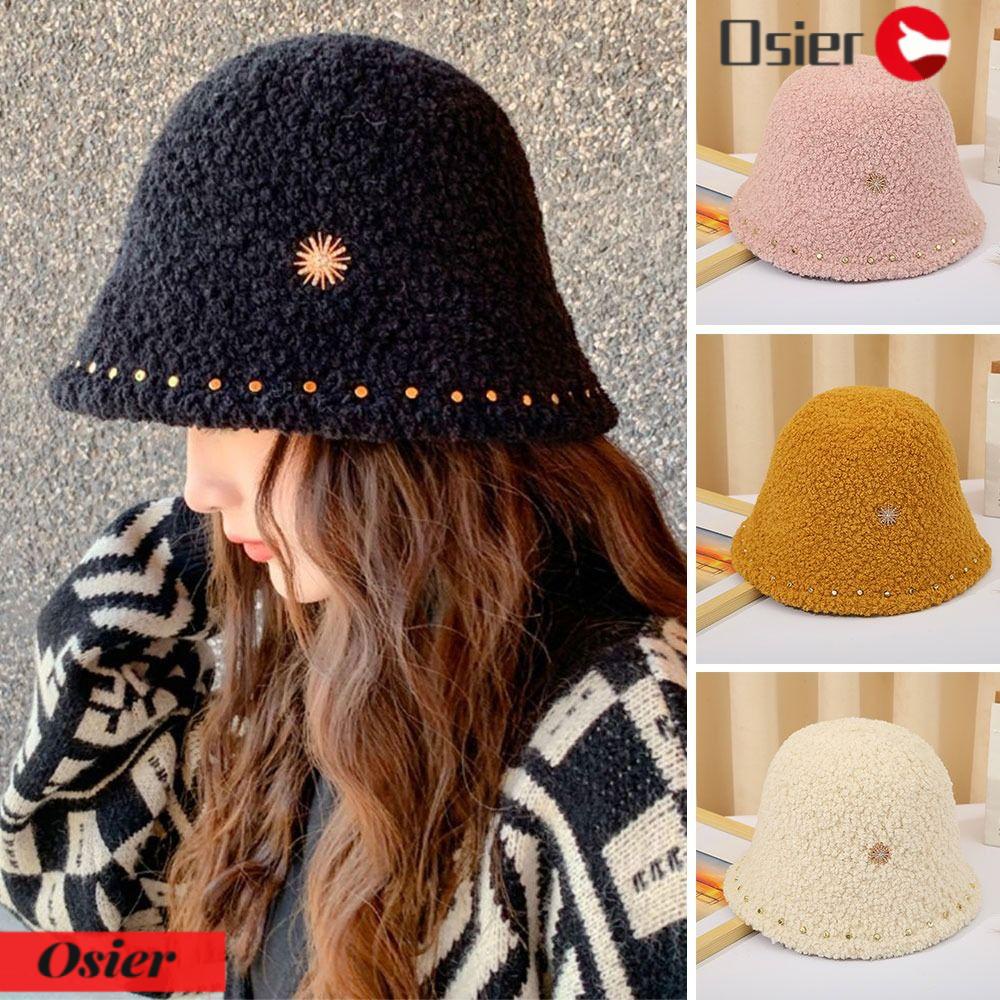 Mũ Bucket Len Cừu Giữ Ấm Mùa Đông Thiết Kế Đơn Giản 1 Món