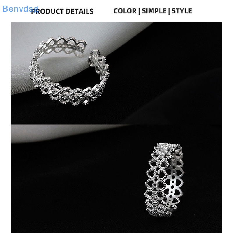 Benvdsg &gt; Nhẫn Hở Hình Trái Tim Rỗng Cảm Giác Chạm Khắc Trang Sức Cho Nữ well