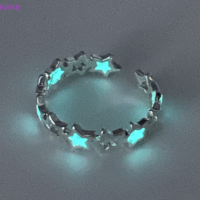 Nhẫn Hợp Kim Dạ Quang Hình Ngôi Sao Năm Cánh Phong Cách Âu Mỹ Cho Nữ Mới