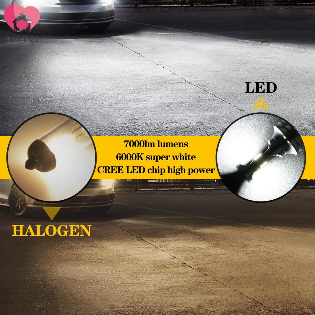 Set 2 Đèn Pha LED 6000K 7000LM 100W H16 H11 H9 H8 Chống Thấm Nước ắp pha ô tô dạng chùm siêu sáng tự động