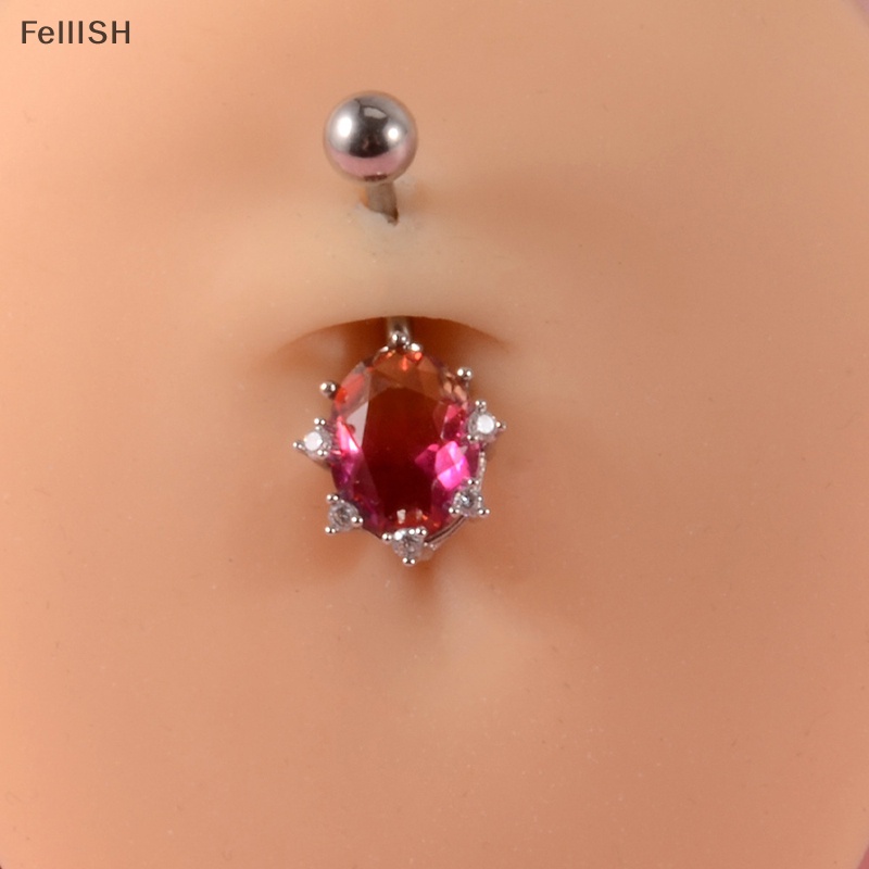 1 Khuyên Rốn Bằng Thép Đính Đá Zircon Hình Trái Tim Dễ Thương 439br