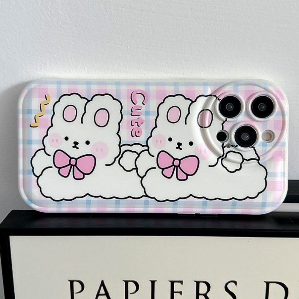Ốp Điện Thoại TPU Dẻo Họa Tiết Hoạt Hình Chú Thỏ Có Túi Khí Chống Sốc Cho IPhone 11 IPhone 14 13 12 Pro Max
