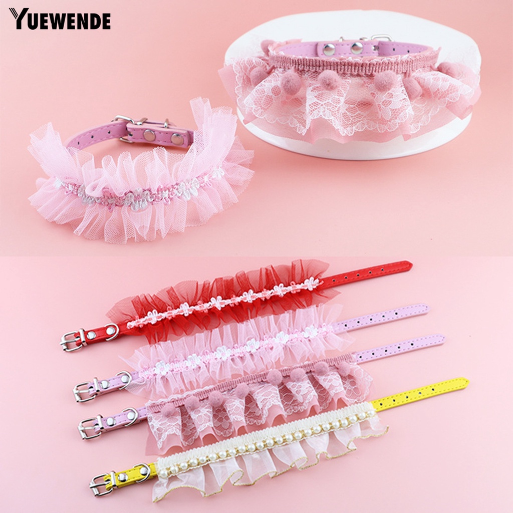 Yq.e Vòng Cổ Giả Da Đính Ngọc Trai Bằng Polyester Chống Mài Mòn Cho Thú Cưng