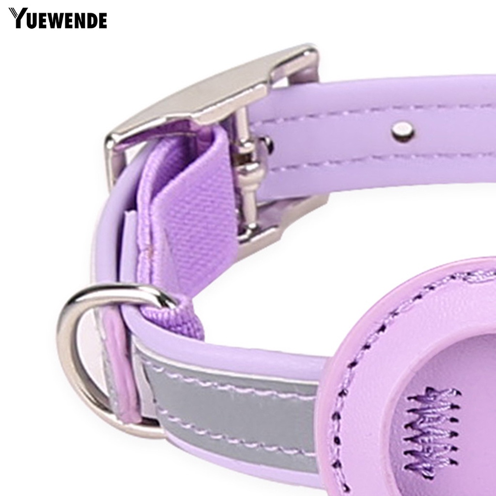 Yq.e Vòng Cổ Da Giả Màu Trơn Phản Quang Chống Mài Mòn Giữ Thẻ Không Khí Cho Thú Cưng