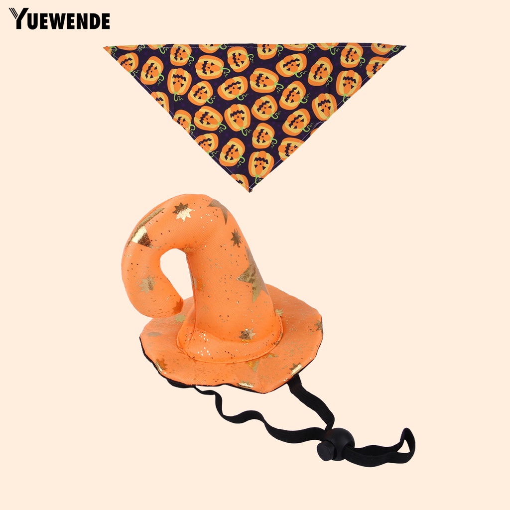 Yq.e 1 Set Khăn Choàng Cổ Tam Giác Vải Dệt Kim In Họa Tiết Bí Ngô Hoạt Hình Dễ Giặt Tẩy Có Thể Giặt Rửa Cho Thú Cưng