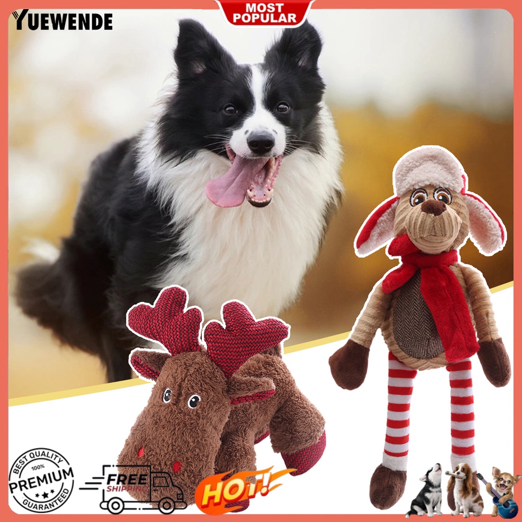 Đồ Chơi Nhồi Bông Hình Tuần Lộc Giáng Sinh Mềm Mại Giúp Giảm Căng Thẳng Dành Cho Cún Cưng