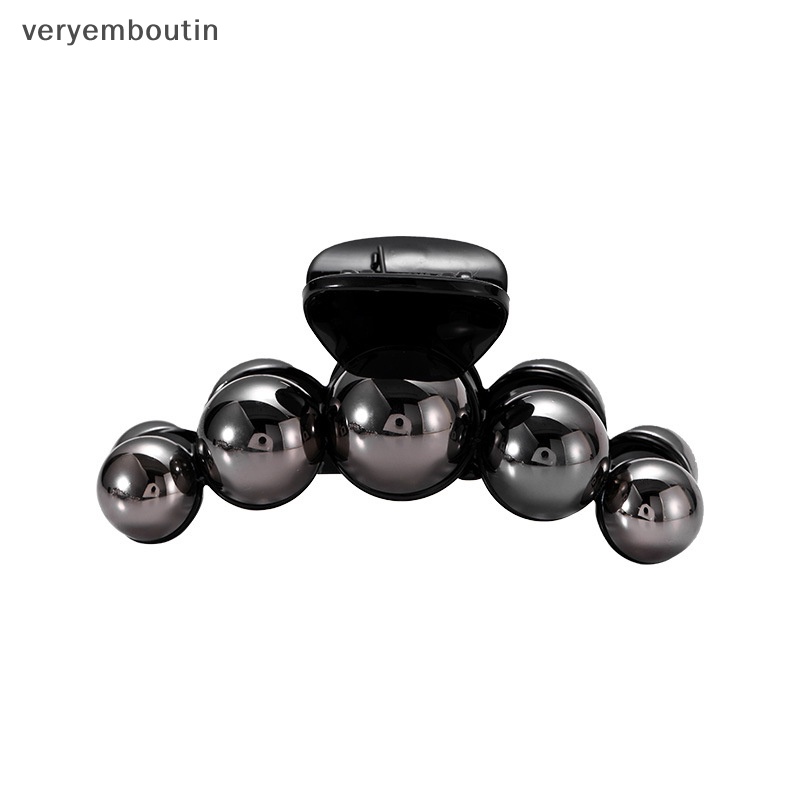 Kẹp Tóc Càng Cua Bằng Acrylic Đính Ngọc Trai Đen Thời Trang Cho Nữ