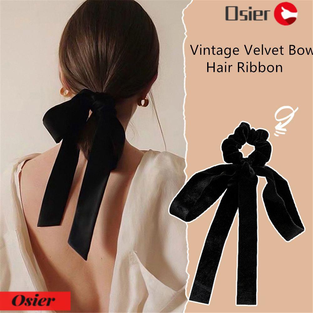 1 Kẹp Tóc Ruy Băng Bằng Vải Nhung Thắt Nơ Phong Cách Vintage