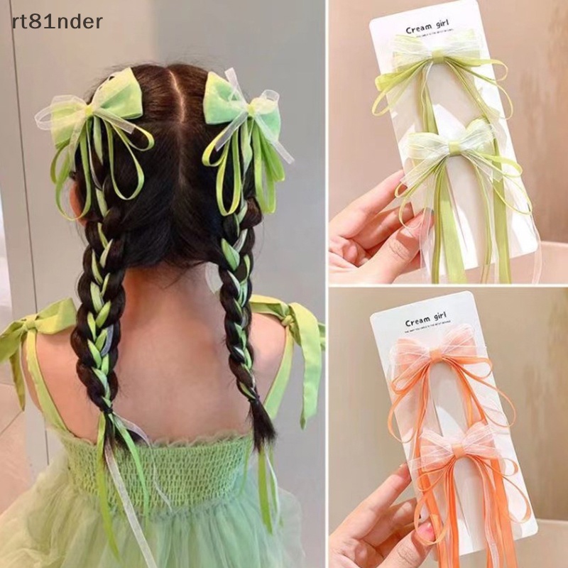 Rt Bộ 2 Kẹp Tóc Đính Nơ Phong Cách Trung Hoa Cổ Điển Cho Bé Gái