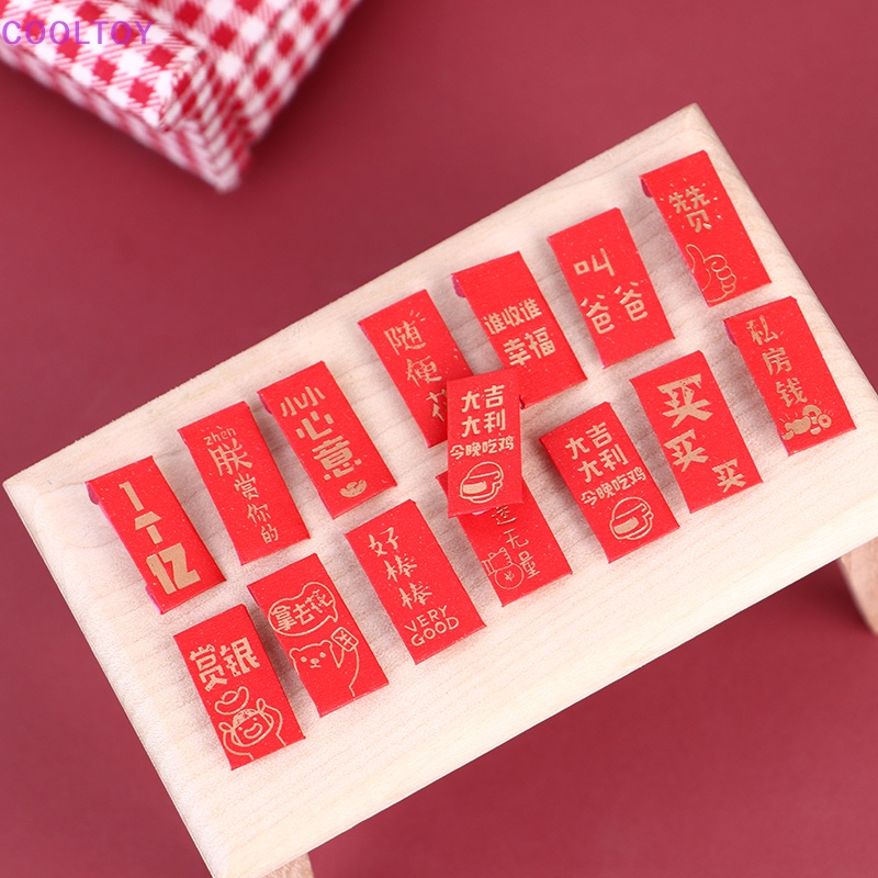 Set 10 Sticker Dán Trang Trí Năm Mới Cho Nhà Búp Bê Tỉ Lệ 1: 12