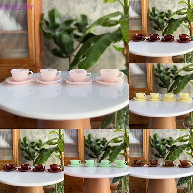 1 Bộ Tách Uống Trà Và Tách Cà Phê Mini Tỉ Lệ 1: 6 Trang Trí Nhà Búp Bê