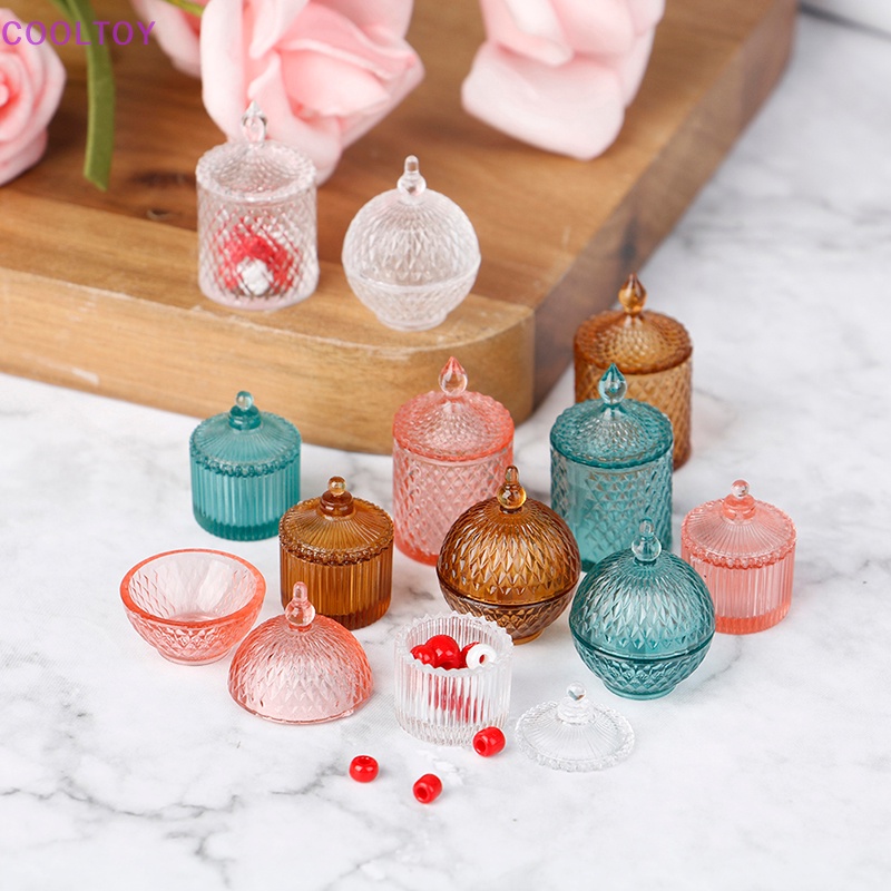 Set 3 Lọ Kẹo Trong Suốt Trang Trí Nhà Búp Bê Tỉ Lệ 1: 12