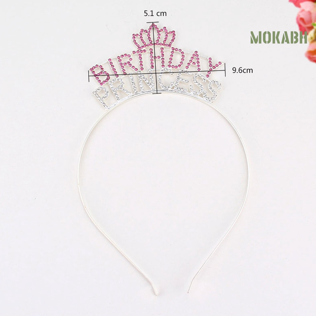 [Mokabh] Vương Miện Công Chúa Đính Đá Co Giãn Đáng Yêu Dành Cho Sinh Nhật Bé Gái
