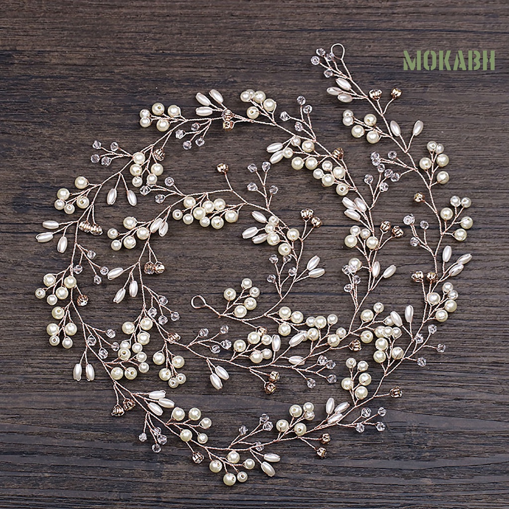 Tóc Giả Đính Ngọc Trai Lấp Lánh Đa Năng Thanh Lịch Cho Cô Dâu