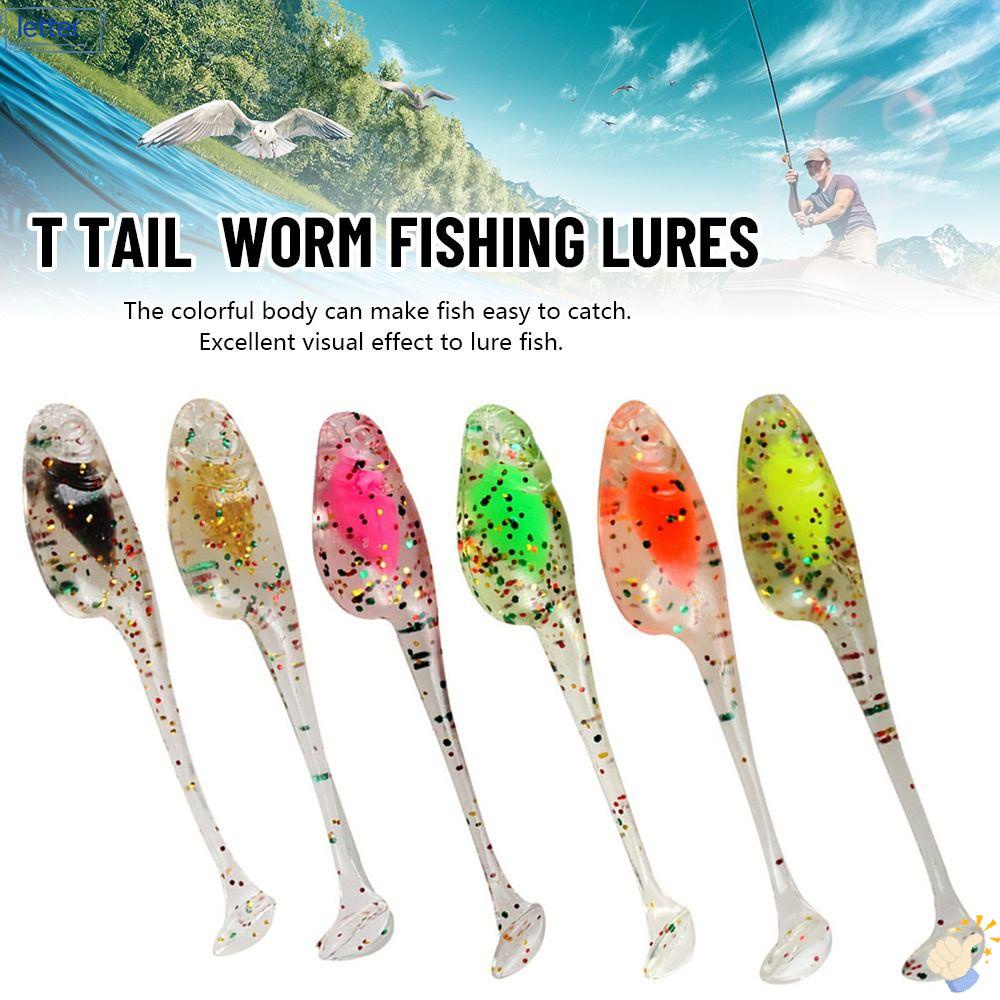 Set 12 Mồi Câu Cá Hình Chữ T Linh Hoạt 5cm 0.8g