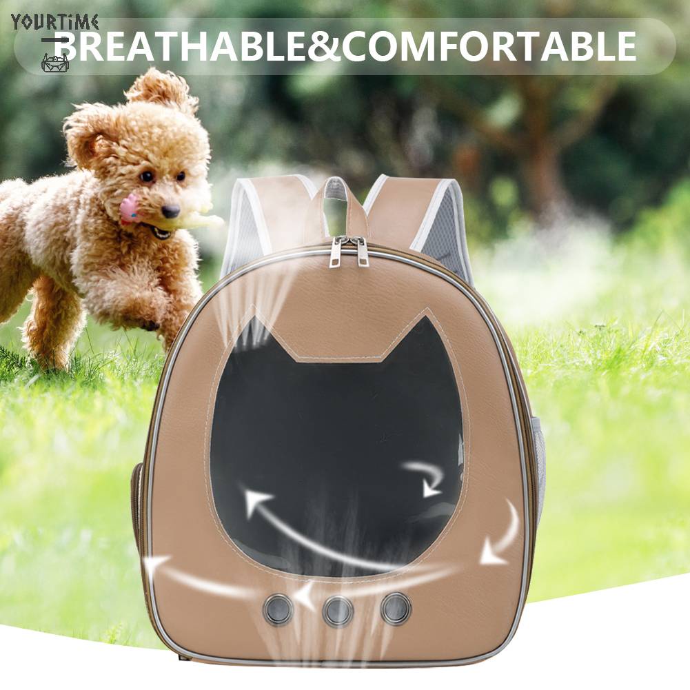 Ba Lô Địu Thú Cưng Bằng Da PU Phối Lưới Thoáng Khí