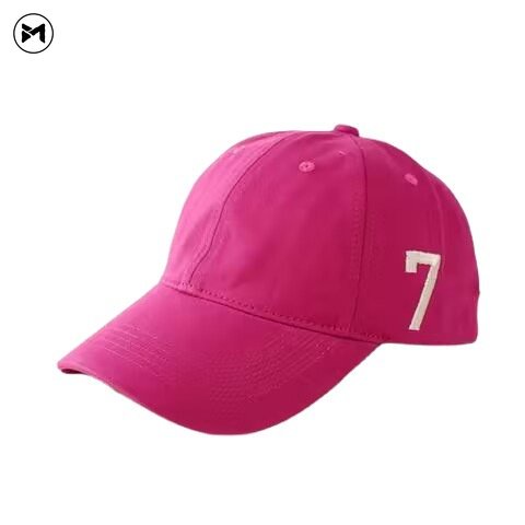 Mũ Lưỡi Trai Cotton Mềm Thêu Số 7 Màu Be Phong Cách Mỹ Hàng Mới 2023