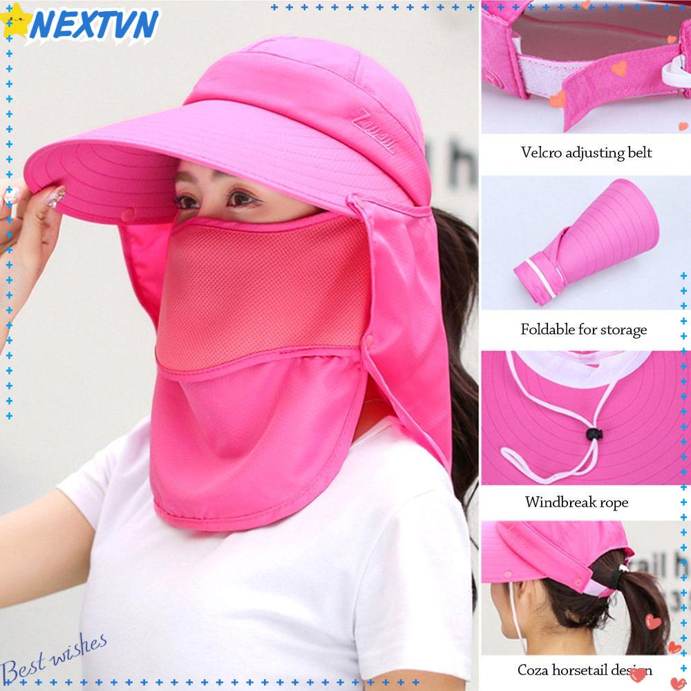 Mũ Chống Nắng Kèm Tấm Che Mặt Chống Tia UV Thoáng Khí Tiện Dụng