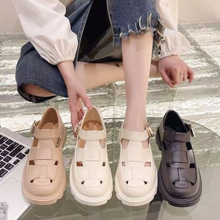 Giày Sandal Đế Dày Chống Trượt Thoáng Khí Phong Cách Roman Hàn Quốc Mới