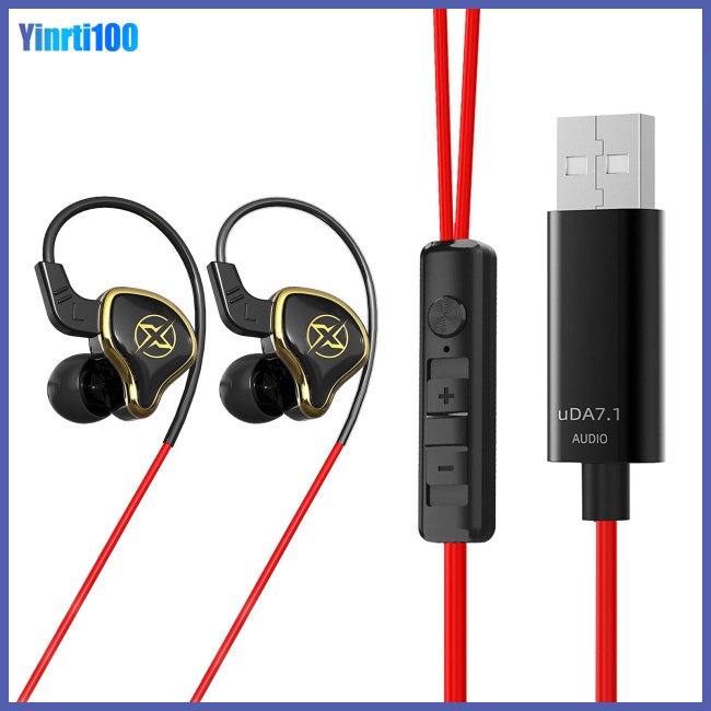 Tai Nghe Chụp Đầu Yinrti Ut-01 Cổng Usb 7.1 Có Micro Âm Thanh Siêu Trầm Và Phụ Kiện