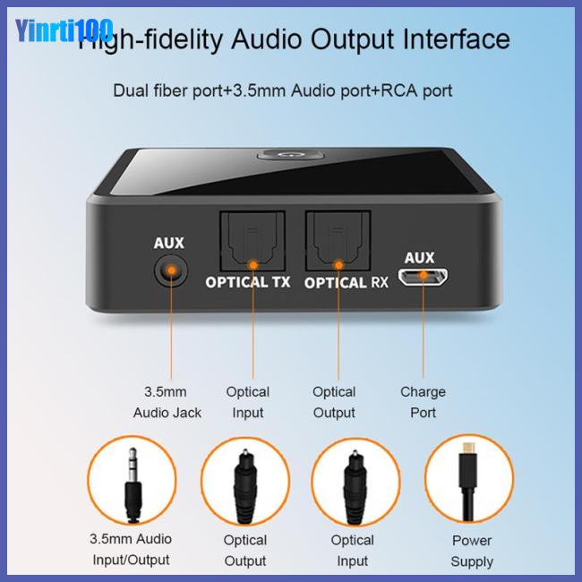 Thiết Bị Truyền Nhận Tín Hiệu Bluetooth 5.0 2 Trong 1 Giắc Cắm 3.5mm Aux Rca