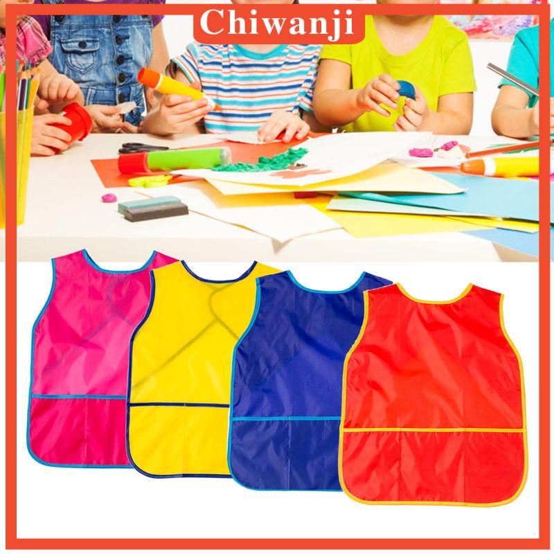 [Chiwanji] Tạp Dề Vẽ Tranh Không Tay Có Túi Cho Họa Sĩ