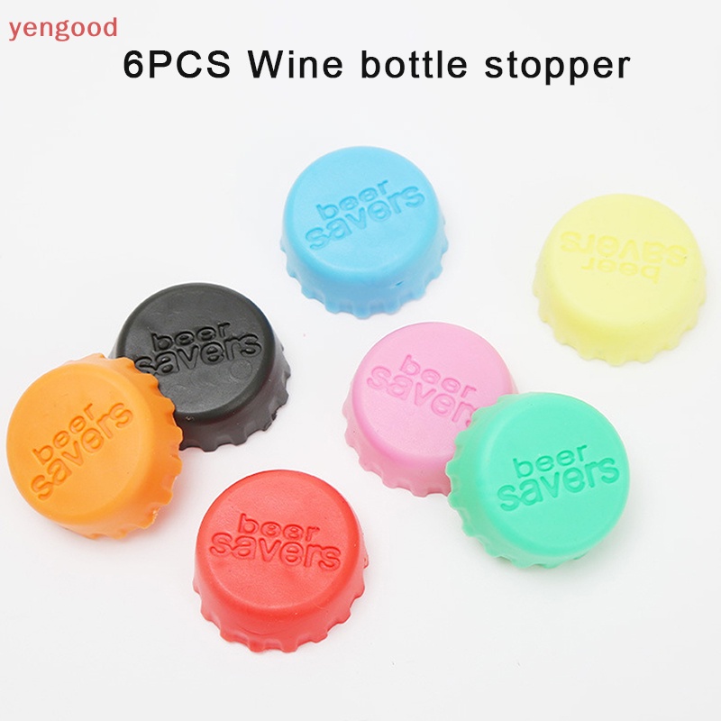 Set 6 Nắp Đậy Chai Nước Sốt Bằng Silica Gel Có Thể Tái Sử Dụng