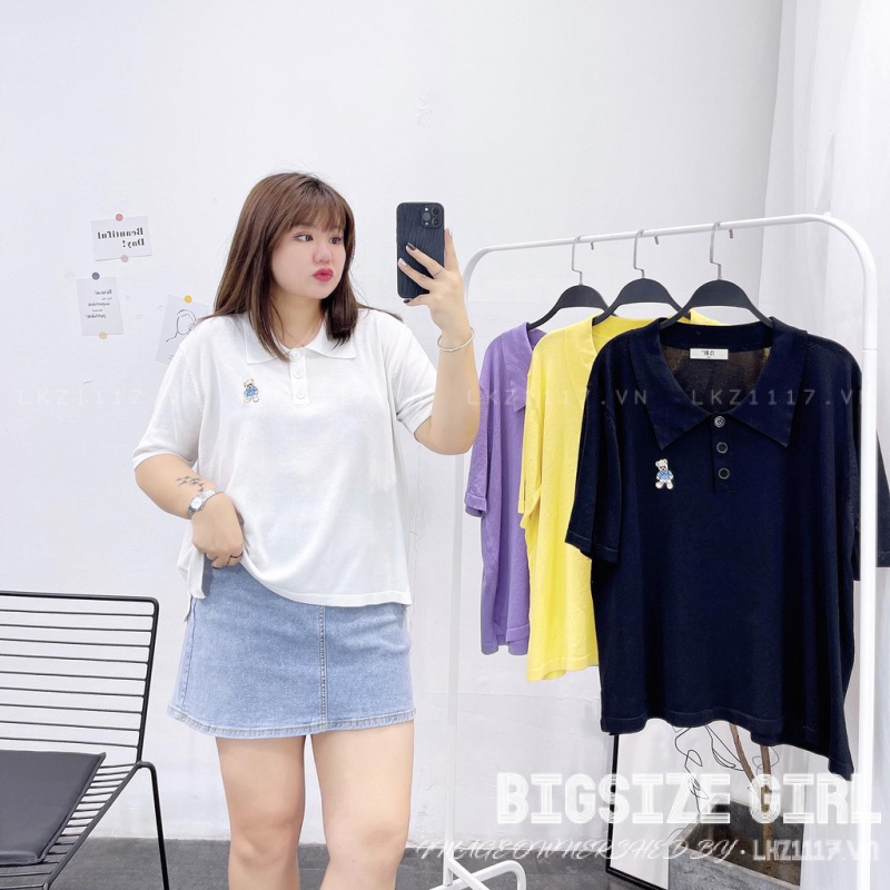 Áo thun Bigsize Áo kiểu nữ form rộng tay ngắn POLOmùa hè Phong cách Hàn Quốc Thời Trang sang chảnh cá tính xinh đẹp quảng châu cao cấp