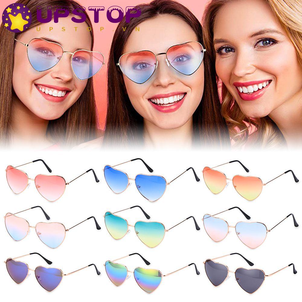 Kính Mát Gọng Kim Loại Hình Trái Tim Chống Tia Uv400 Thời Trang Cho Nữ