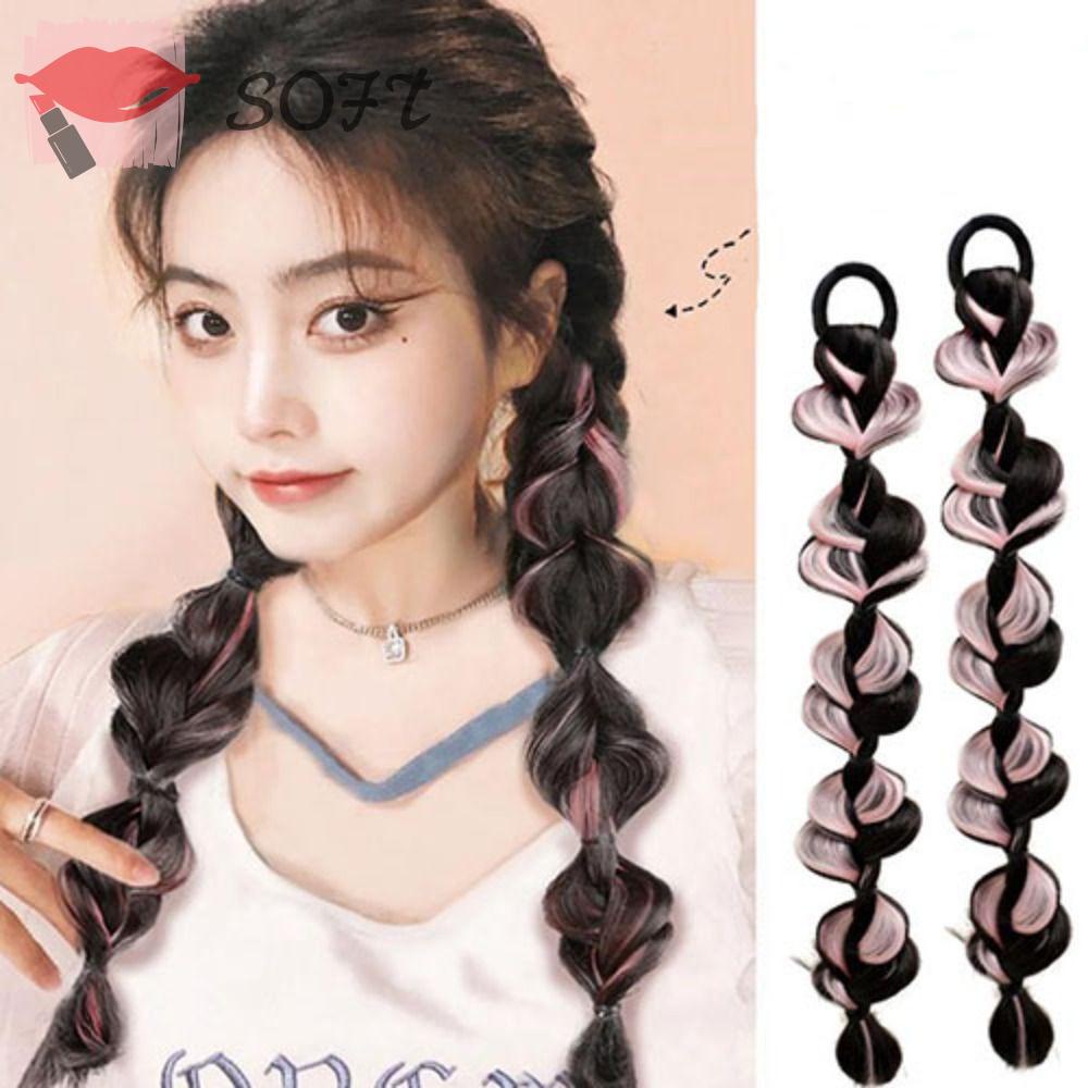 Tóc Giả Thắt Bím Tự Nhiên Dễ Thương Chất Lượng Cao Dành Cho Nữ SOFTNESS