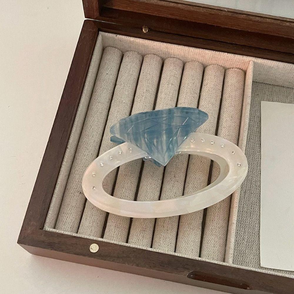 AROMA Kẹp Tóc Đính Đá Hình Oval Sáng Tạo Dành Cho Nữ