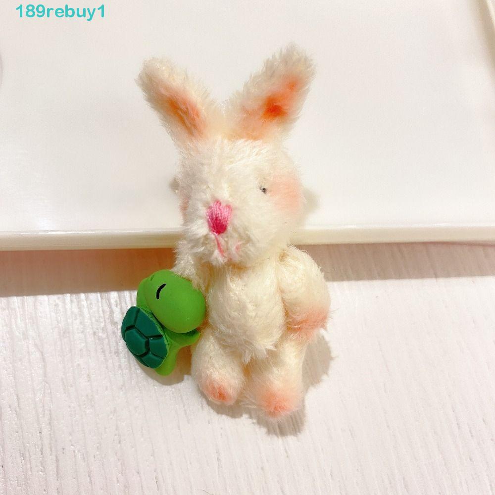 Rebuy1 Móc Chìa Khóa Hình Thỏ Nhồi Bông Đáng Yêu Sáng Tạo