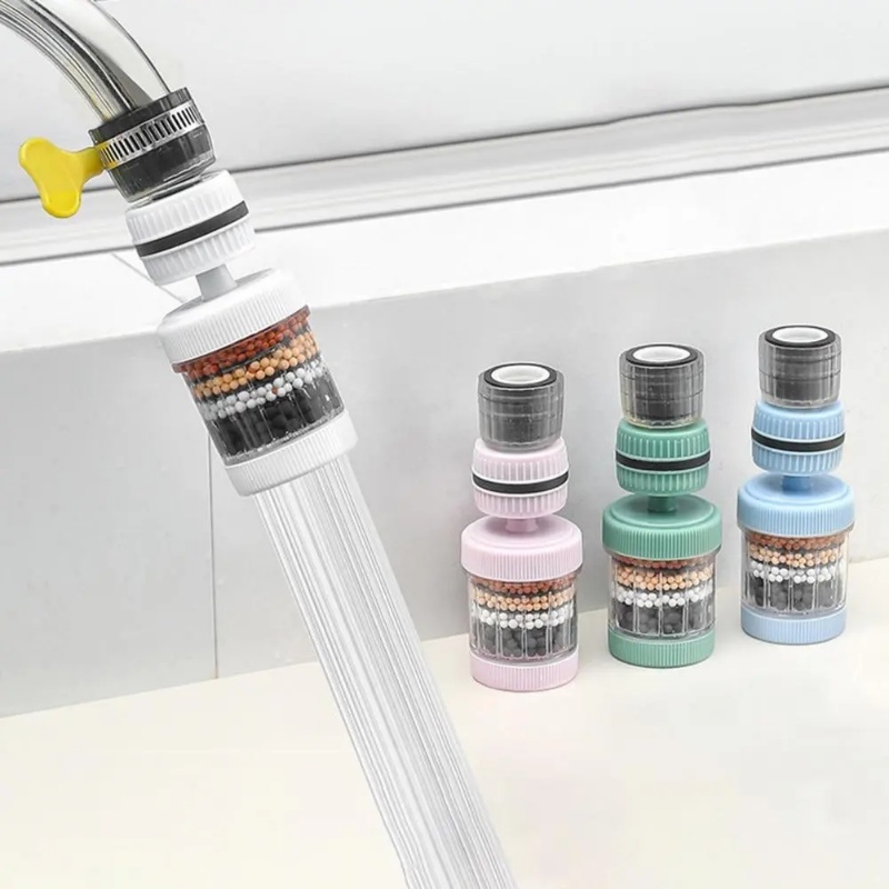 Bộ Lọc Nối Dài Vòi Nước 360 Độ / Bộ Lọc Nước 6 Lớp Chống Văng Có Thể Tháo Rời